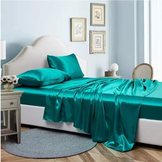 Luxury Satin Bed Sheet Set Queen King