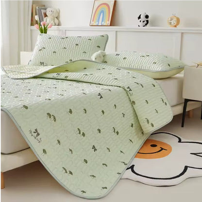 Printed Ice Silk Summer Bed Mat with Latex Filling