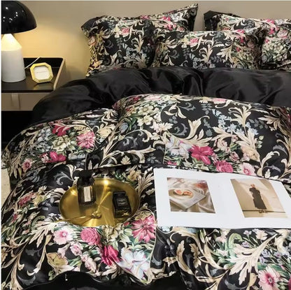 Mulberry Silk Blend Satin Bedding Set Queen