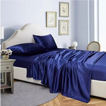 Luxury Satin Bed Sheet Set Queen King